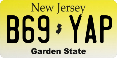 NJ license plate B69YAP