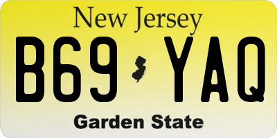 NJ license plate B69YAQ