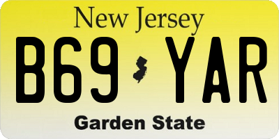 NJ license plate B69YAR