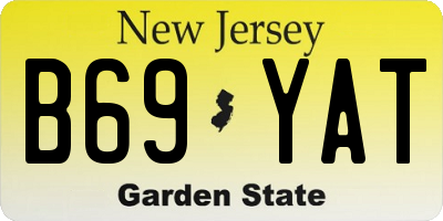 NJ license plate B69YAT