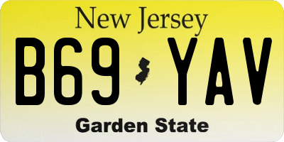 NJ license plate B69YAV