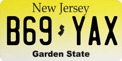 NJ license plate B69YAX