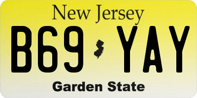 NJ license plate B69YAY