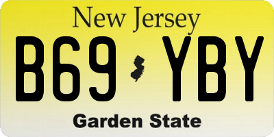 NJ license plate B69YBY