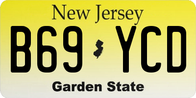 NJ license plate B69YCD