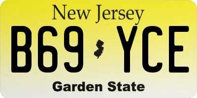 NJ license plate B69YCE