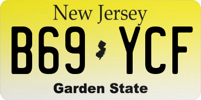 NJ license plate B69YCF