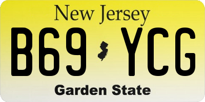 NJ license plate B69YCG