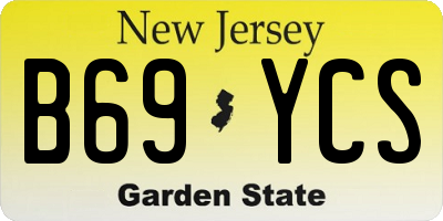 NJ license plate B69YCS