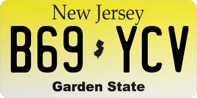NJ license plate B69YCV