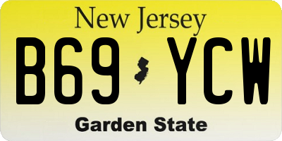 NJ license plate B69YCW