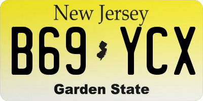 NJ license plate B69YCX