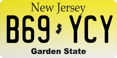NJ license plate B69YCY