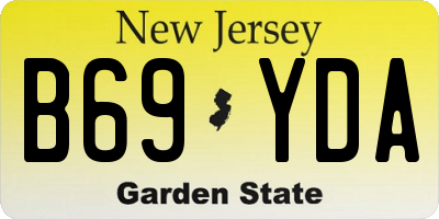 NJ license plate B69YDA