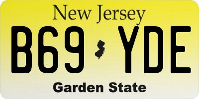 NJ license plate B69YDE
