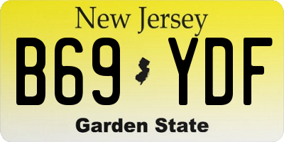 NJ license plate B69YDF