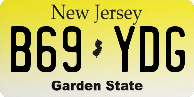 NJ license plate B69YDG