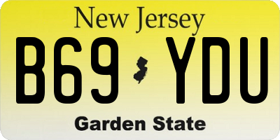NJ license plate B69YDU