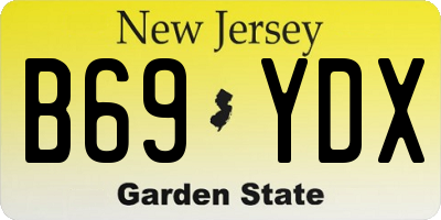 NJ license plate B69YDX