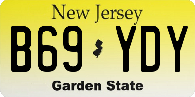 NJ license plate B69YDY