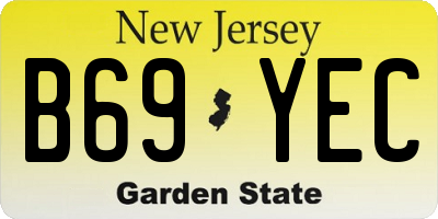 NJ license plate B69YEC