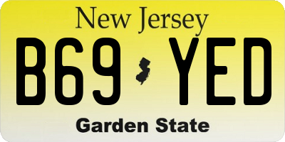 NJ license plate B69YED
