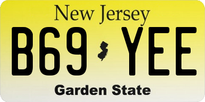 NJ license plate B69YEE