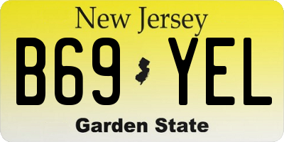 NJ license plate B69YEL