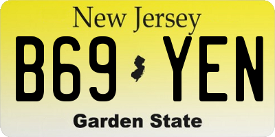 NJ license plate B69YEN