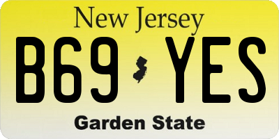 NJ license plate B69YES