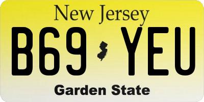 NJ license plate B69YEU