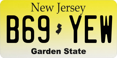 NJ license plate B69YEW
