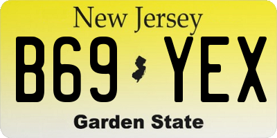 NJ license plate B69YEX