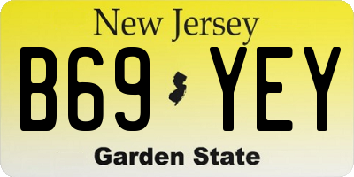 NJ license plate B69YEY