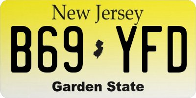 NJ license plate B69YFD