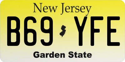NJ license plate B69YFE