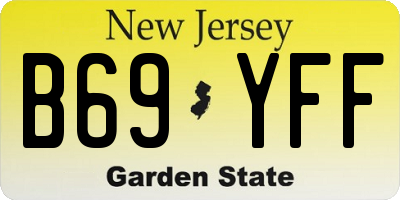NJ license plate B69YFF