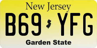 NJ license plate B69YFG