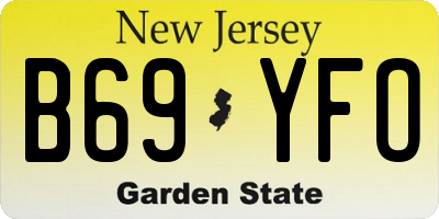 NJ license plate B69YFO