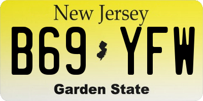 NJ license plate B69YFW