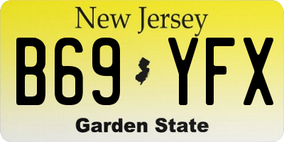 NJ license plate B69YFX
