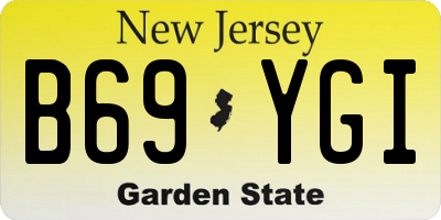 NJ license plate B69YGI