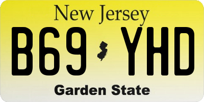 NJ license plate B69YHD