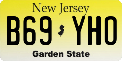 NJ license plate B69YHO