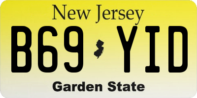 NJ license plate B69YID