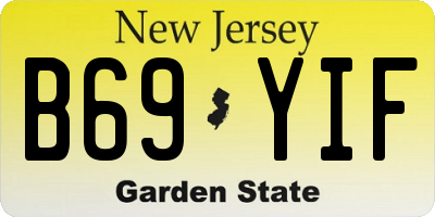 NJ license plate B69YIF