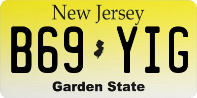 NJ license plate B69YIG