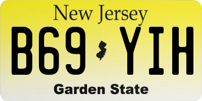 NJ license plate B69YIH