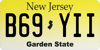 NJ license plate B69YII