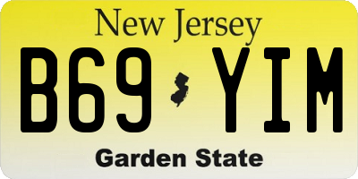 NJ license plate B69YIM
